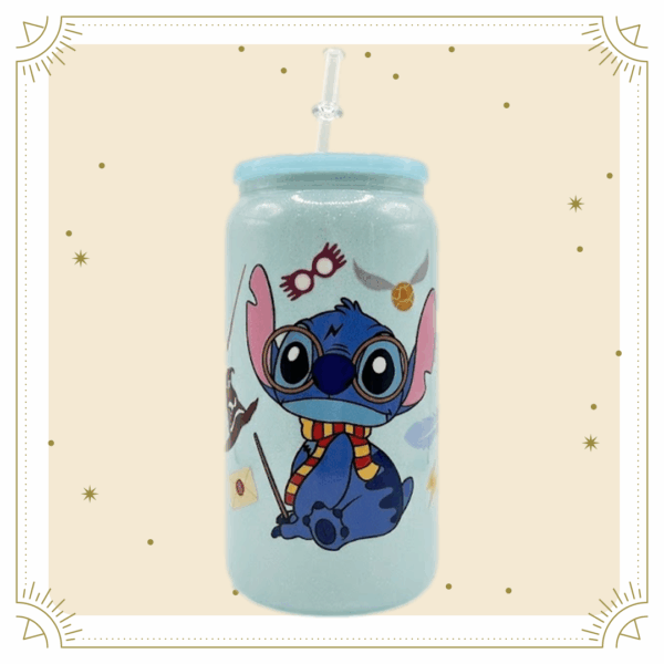 VASO VIDRIO CON TAPA STICH POTTER